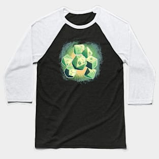 Floral Green Dice Baseball T-Shirt